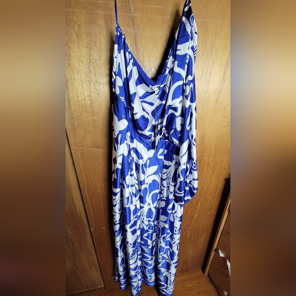 Blue and White Floral Maxi Dress